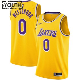Barn Los Angeles Lakers Tröja Russell Westbrook 0 Nike 2022-23 Icon Edition Gold Swingman